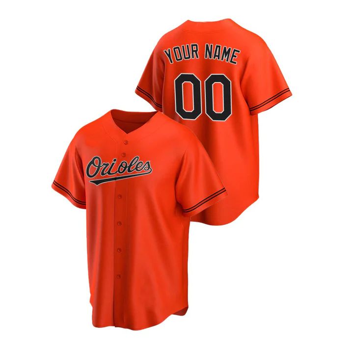 Custom Orange BAL Baseball Shirt Top