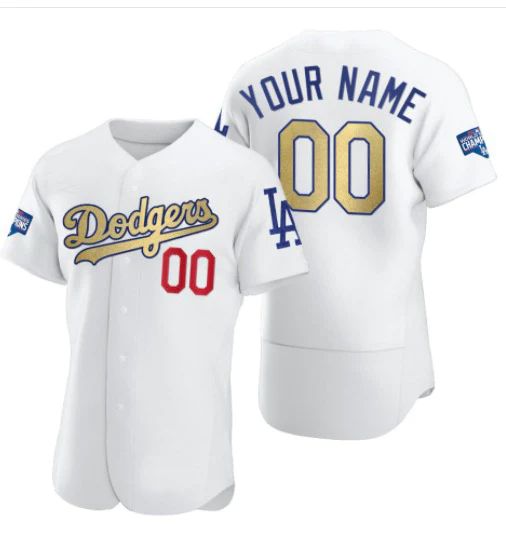 Custom White LAD Baseball Shirt Top