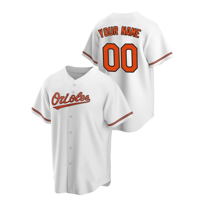 Custom White BAL Baseball Shirt Top