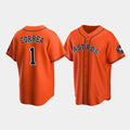 Custom #1 Orange HOU Baseball Shirt Top