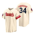 Custom #34 Cream 2022 City Connect LAA Baseball Shirt Top