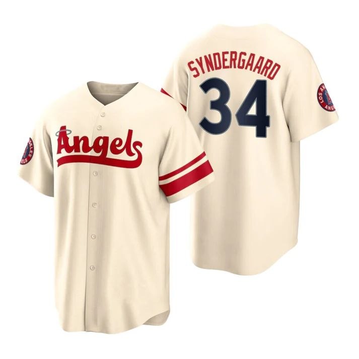 Custom #34 Cream 2022 City Connect LAA Baseball Shirt Top