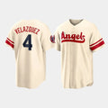 Custom #4 Cream 2022 City Connect LAA Baseball Shirt Top