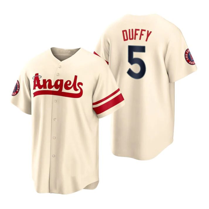 Custom #5 Cream 2022 City Connect LAA Baseball Shirt Top