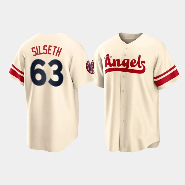 Custom #63 Cream 2022 City Connect LAA Baseball Shirt Top