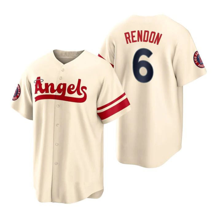 Custom #6 Cream 2022 City Connect LAA Baseball Shirt Top