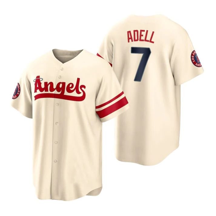 Custom #7 Cream 2022 City Connect LAA Baseball Shirt Top