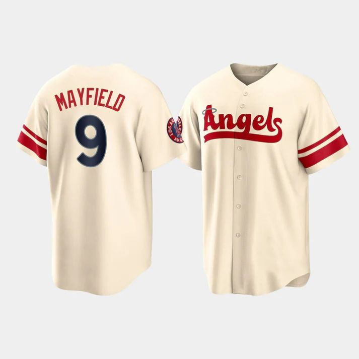 Custom #9 Cream 2022 City Connect LAA Baseball Shirt Top