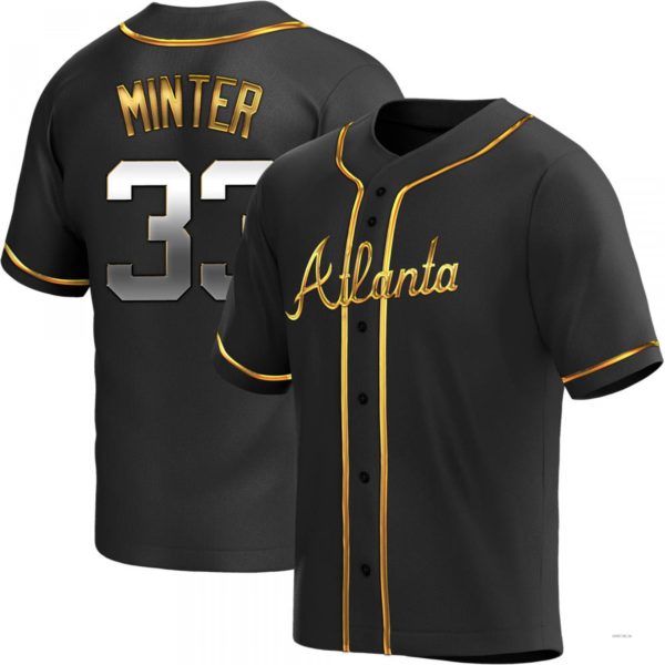 Custom #33 Black ATL Baseball Shirt Top