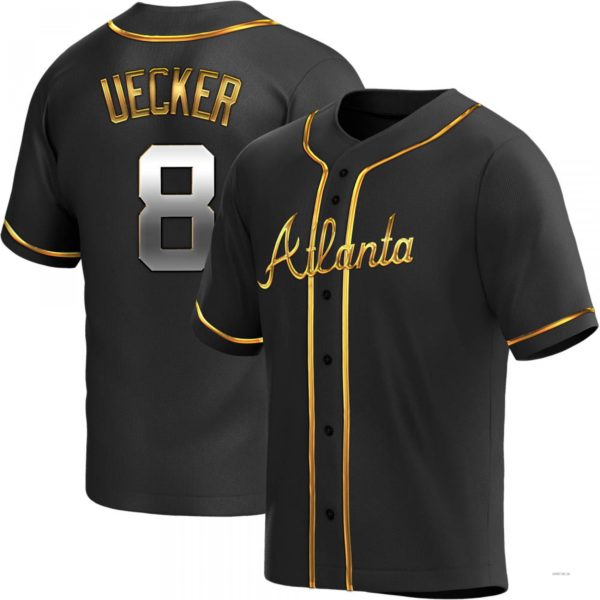 Custom #8 Black ATL Baseball Shirt Top