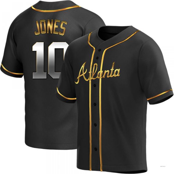 Custom #10 Black ATL Baseball Shirt Top