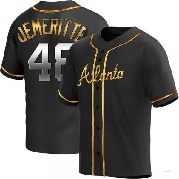 Custom #48 Black ATL Baseball Shirt Top