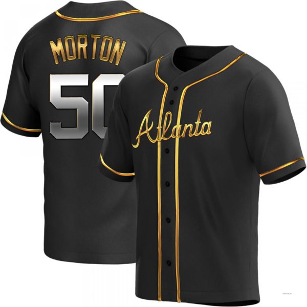 Custom #50 Black ATL Baseball Shirt Top