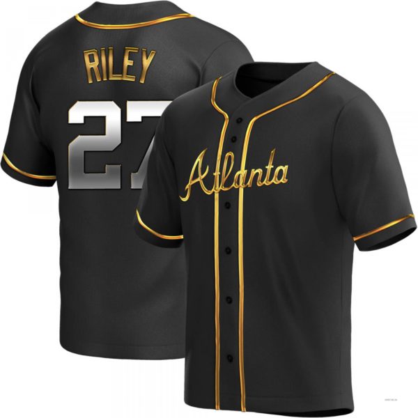 Custom #27 Black ATL Baseball Shirt Top