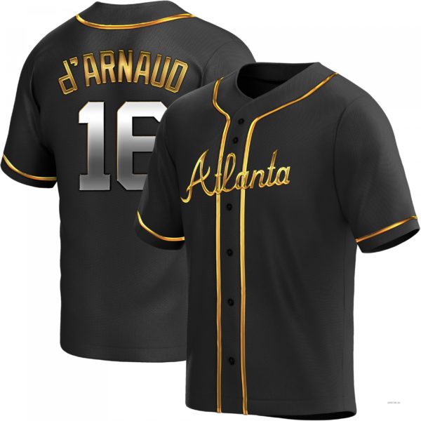 Custom #16 Black ATL Baseball Shirt Top