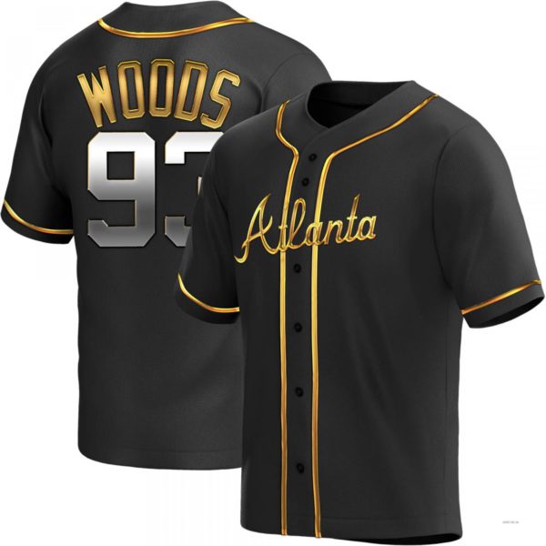 Custom #93 Black ATL Baseball Shirt Top