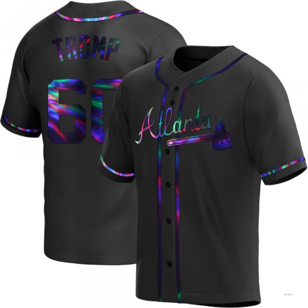 Custom #60 Black ATL Baseball Shirt Top