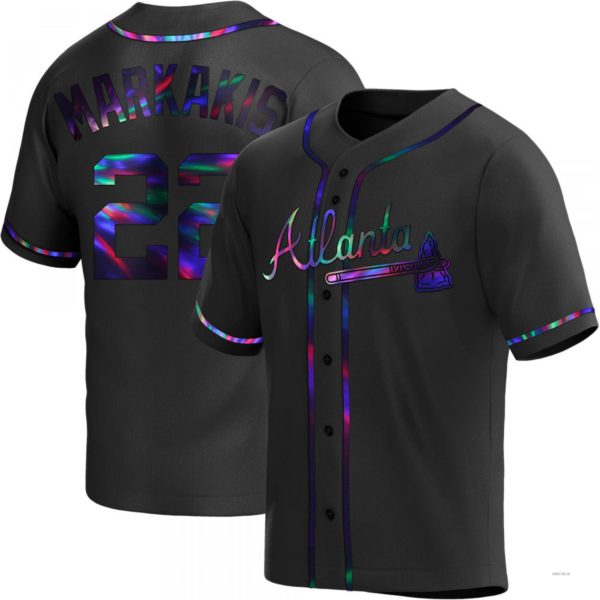Custom #22 Black ATL Baseball Shirt Top