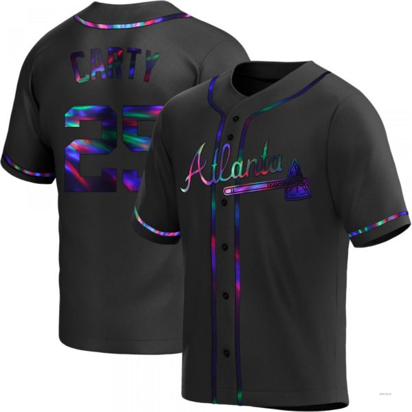Custom #25 Black ATL Baseball Shirt Top