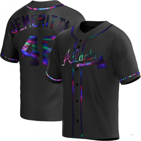 Custom #48 Black ATL Baseball Shirt Top