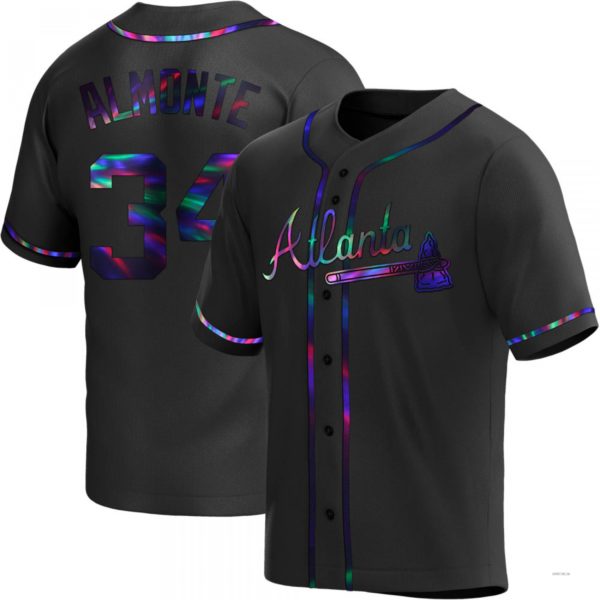 Custom #34 Black ATL Baseball Shirt Top
