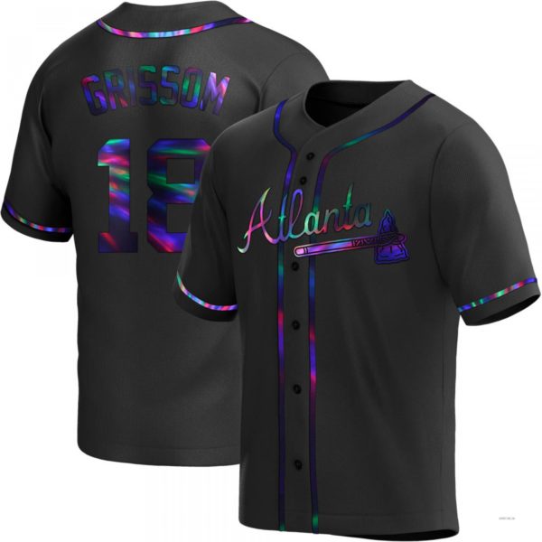 Custom #18 Black ATL Baseball Shirt Top