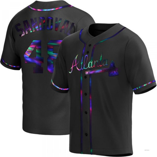 Custom #48 Black ATL Baseball Shirt Top