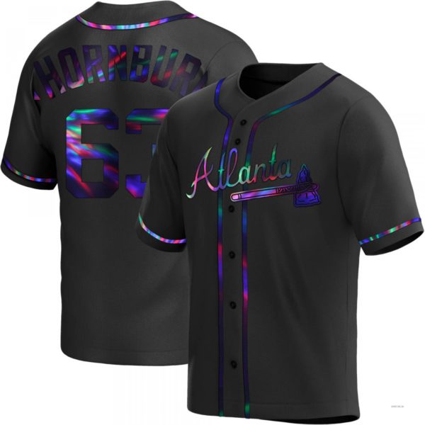 Custom #63 Black ATL Baseball Shirt Top