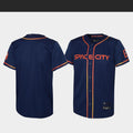 Custom Navy 2022 City Connect HOU Baseball Shirt Top