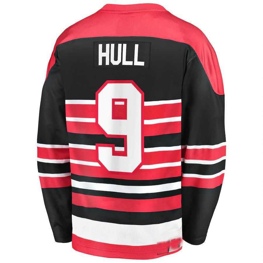 Custom #9 Red CHI Hockey Shirt Top