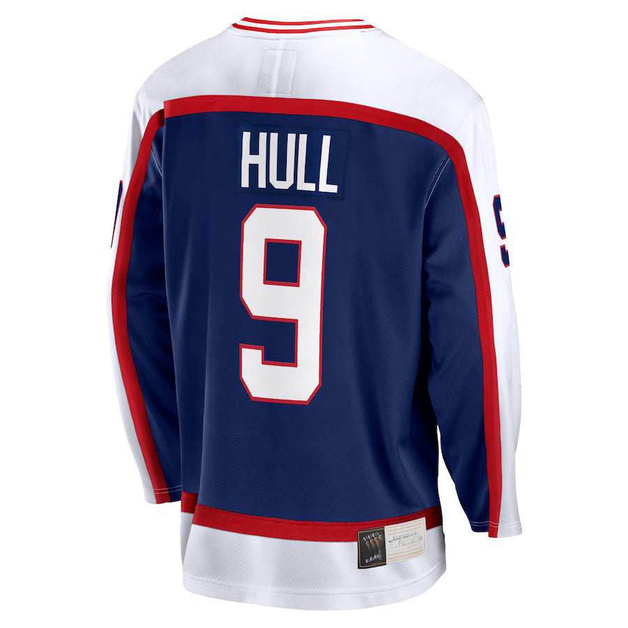 Custom #9 Navy Hockey Shirt Top