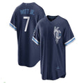 Custom #7 Navy 2022 City Connect KC Baseball Shirt Top