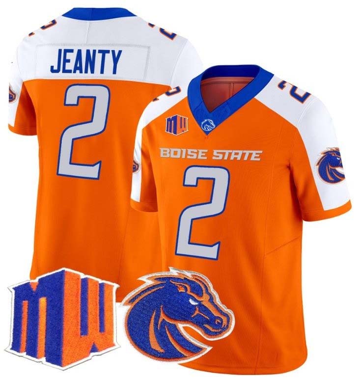 Custom #2 Orange DEN Football Shirt Top