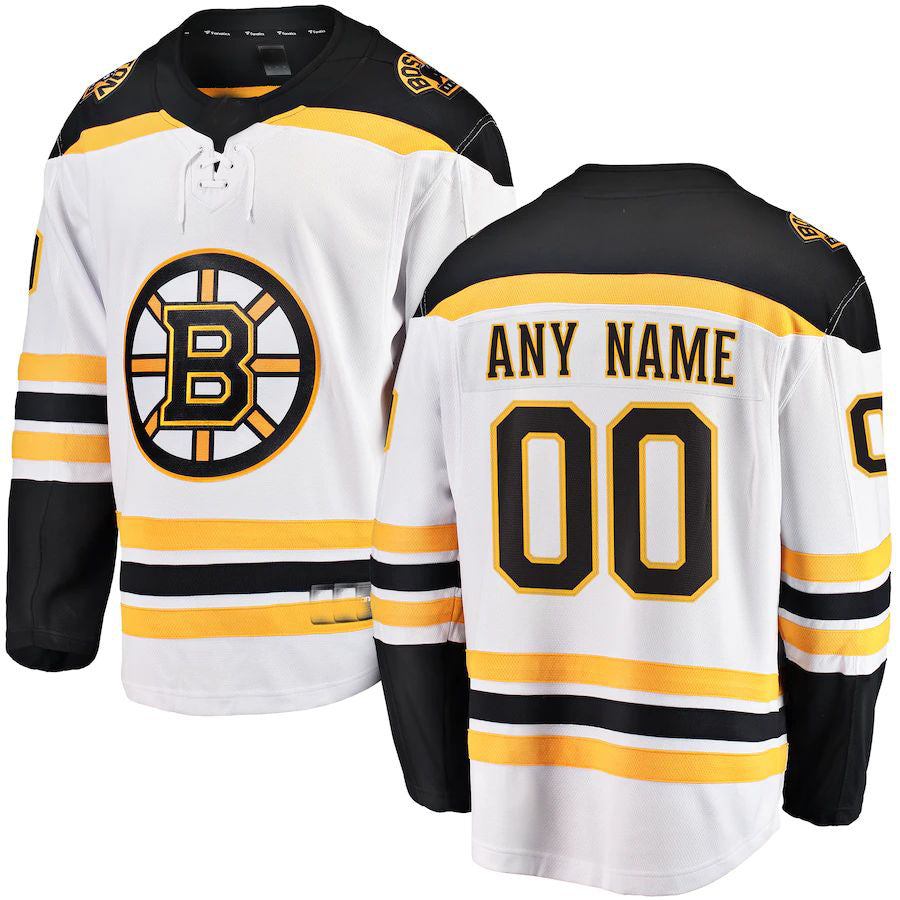 Custom White BOS Hockey Shirt Top
