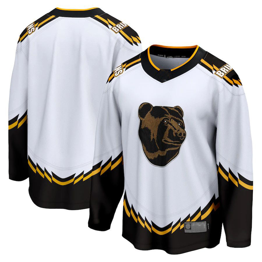 Custom White BOS Hockey Shirt Top