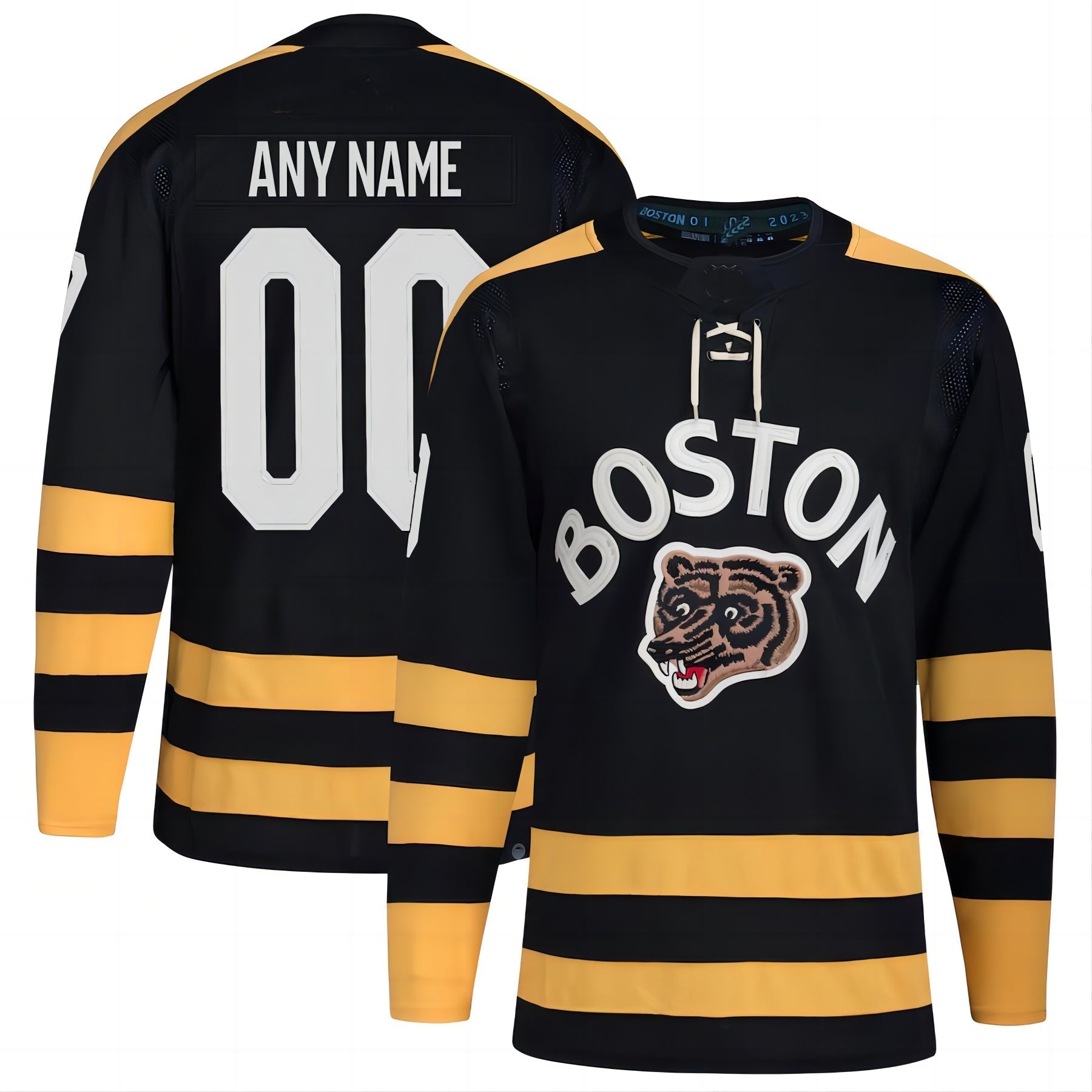 Custom Black 2023 BOS Hockey Shirt Top
