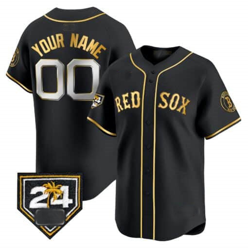 Custom Red 2024 BOS Baseball Shirt Top