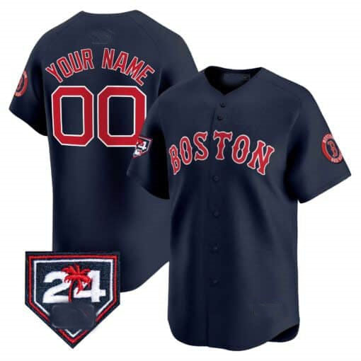 Custom Red 2024 BOS Baseball Shirt Top