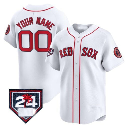 Custom Red 2024 BOS Baseball Shirt Top