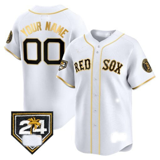 Custom Red 2024 BOS Baseball Shirt Top