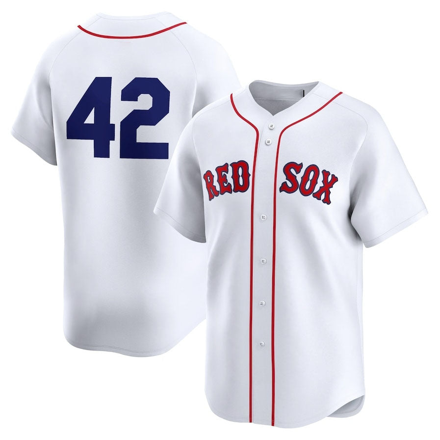 Custom #42 White 2024 Jackie Robinson Day BOS Baseball Shirt Top