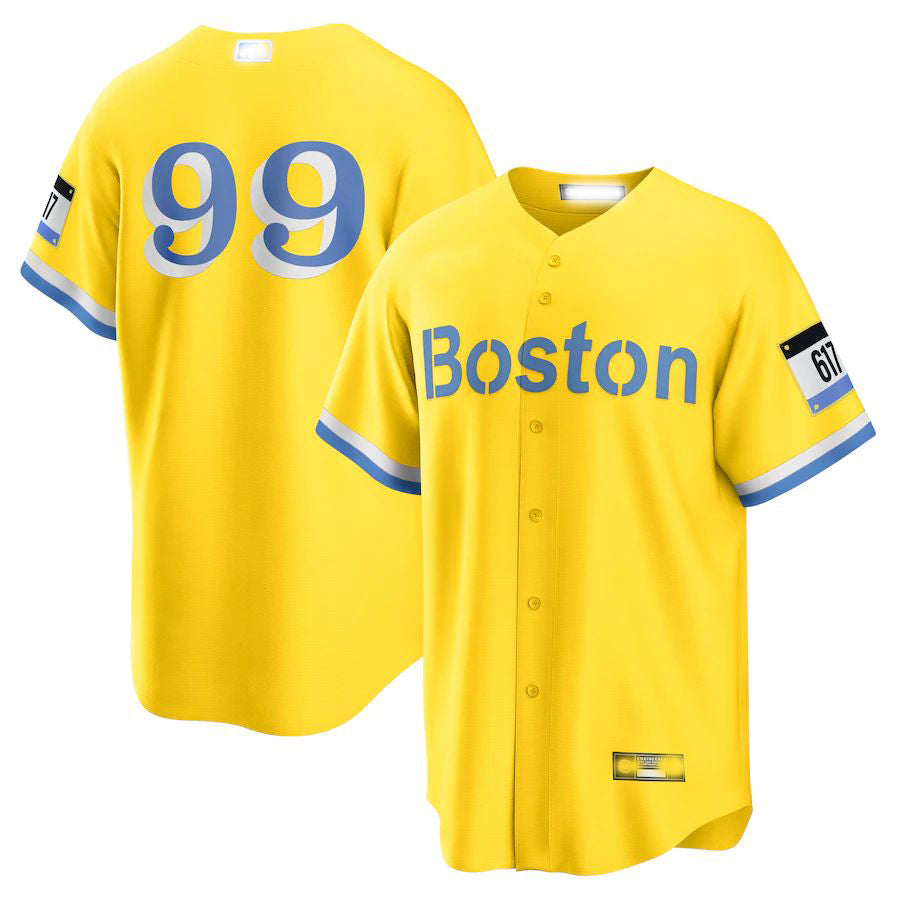 Custom #99 Red City Connect BOS Baseball Shirt Top