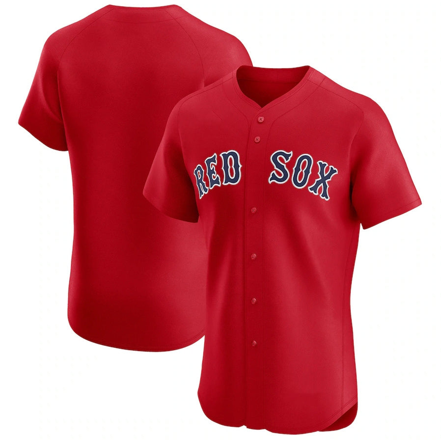 Custom Red BOS Baseball Shirt Top