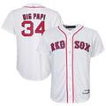 Custom #34 White BOS Baseball Shirt Top