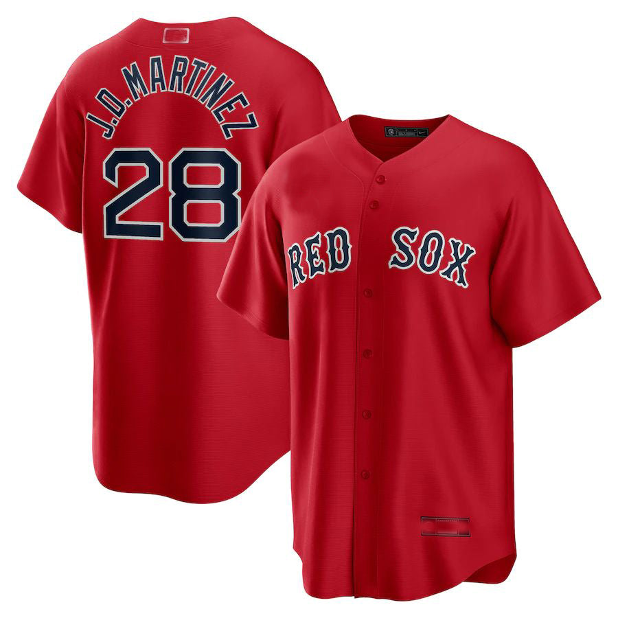 Custom #28 Red BOS Baseball Shirt Top