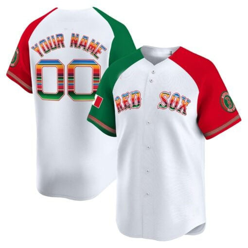 Custom Red BOS Baseball Shirt Top