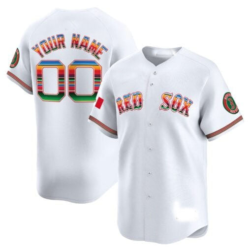 Custom Red BOS Baseball Shirt Top