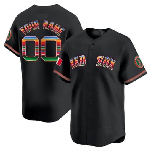 Custom Red BOS Baseball Shirt Top