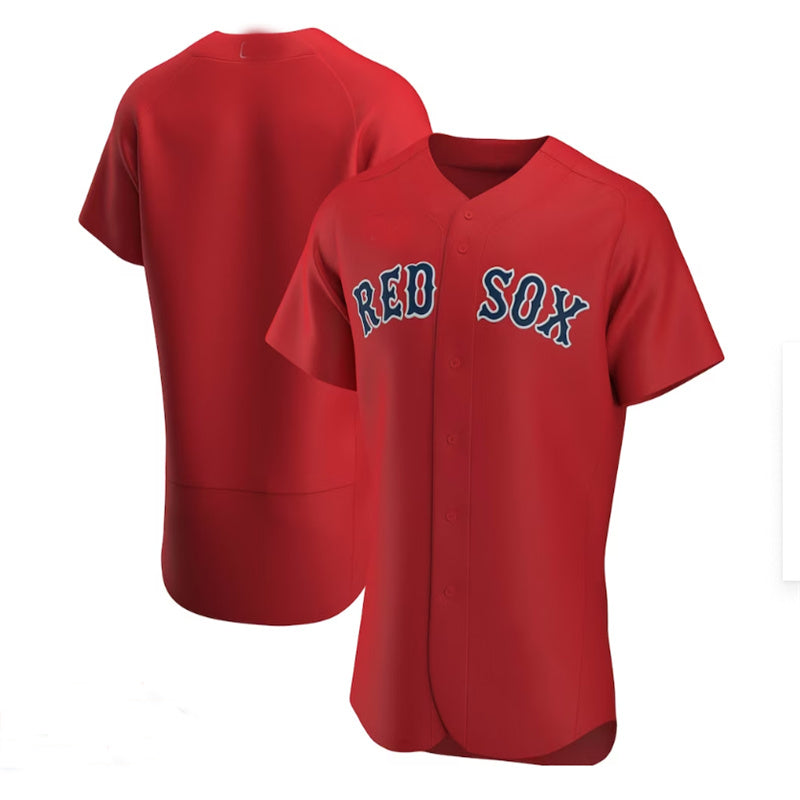 Custom Red BOS Baseball Shirt Top