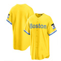 Custom Light Blue City Connect BOS Baseball Shirt Top